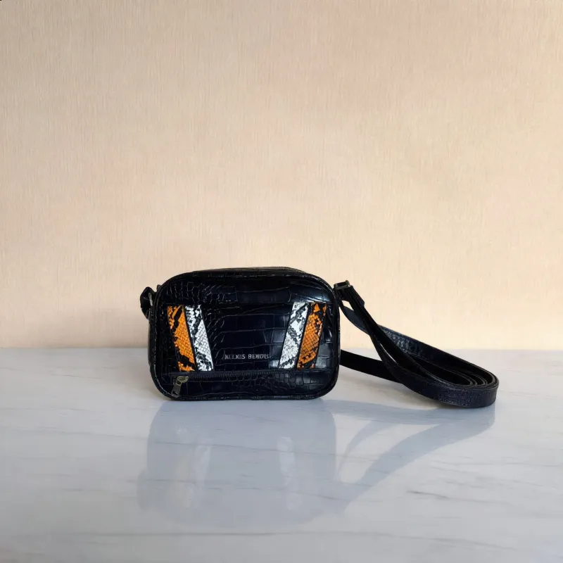Alexis Bendel Black Croc Mini Crossbody sold by Charming Charlie