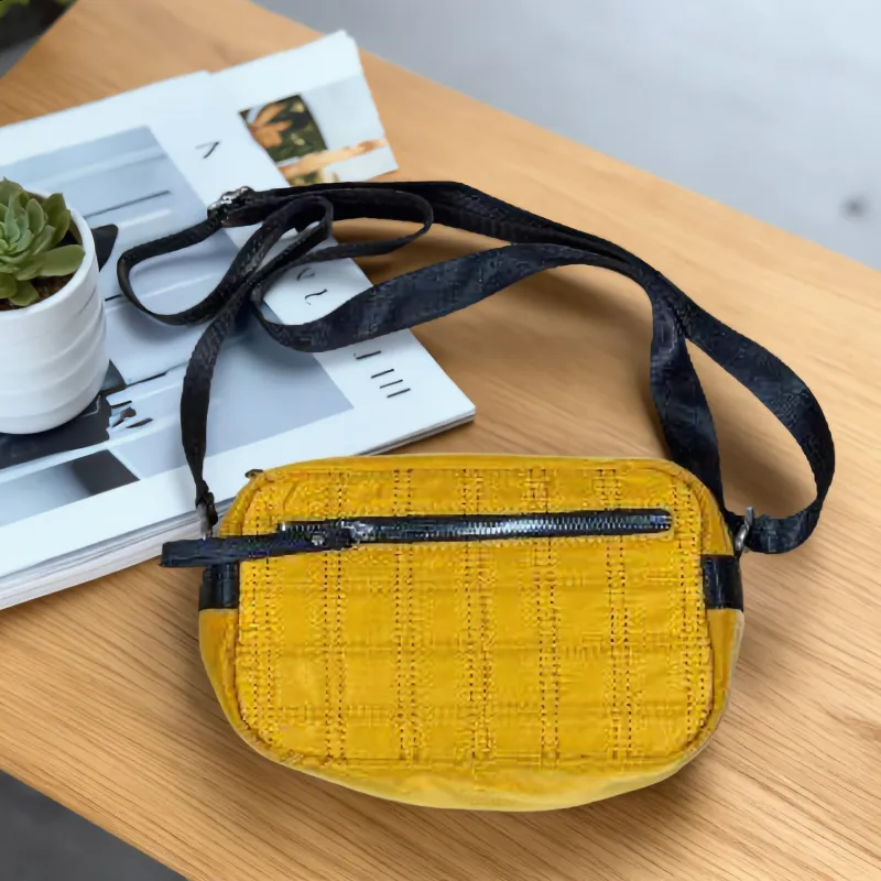Yellow Quilted Square Crossbody Bag sold by Charming Charlie