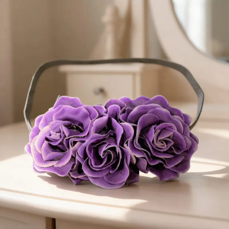 Purple Artificial Flower Headband sold by Charming Charlie