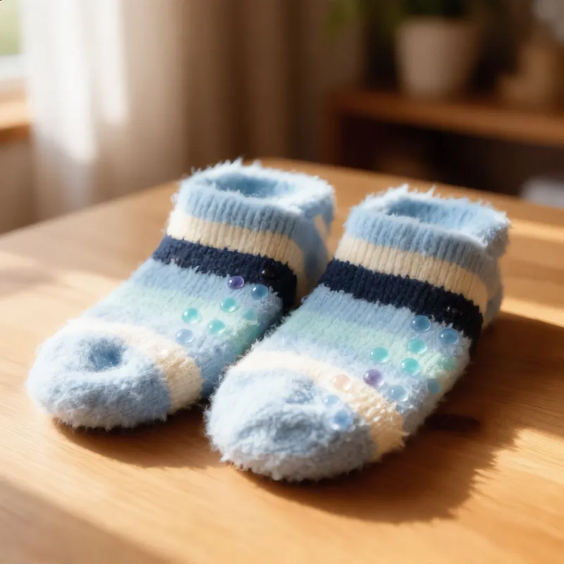 Cozy Striped Non-Slip Fuzzy Socks sold by Charming Charlie