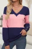 Color Block V-Neck Long Sleeve Top sold by Charming Charlie