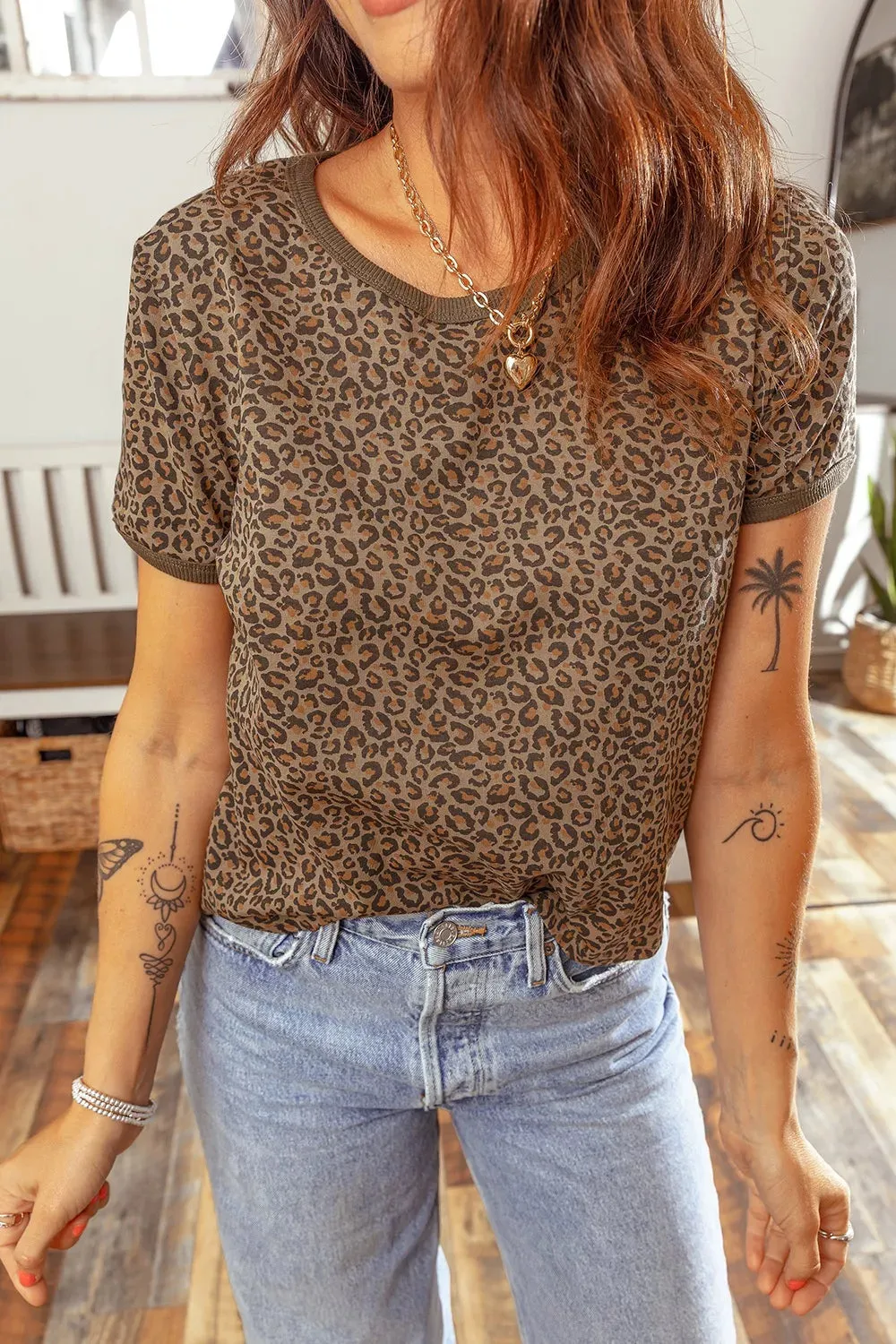 Fierce Leopard Crew Neck T Shirt sold by Charming Charlie product image thumbnail 5