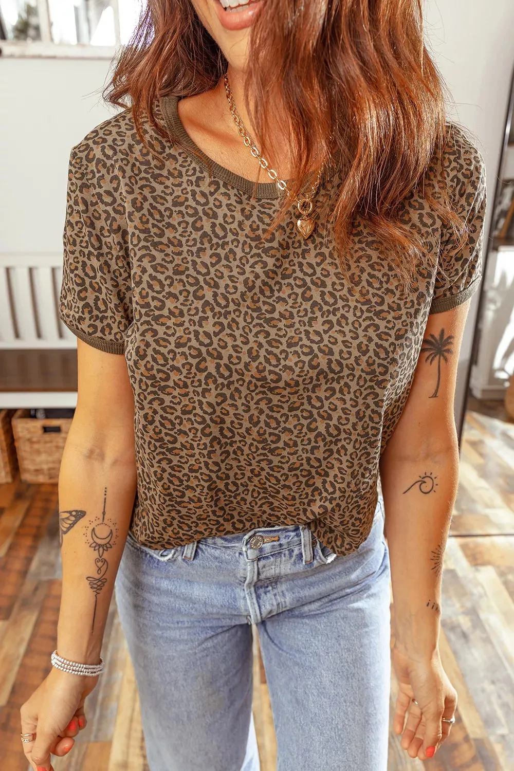 Fierce Leopard Crew Neck T Shirt sold by Charming Charlie product image thumbnail 3