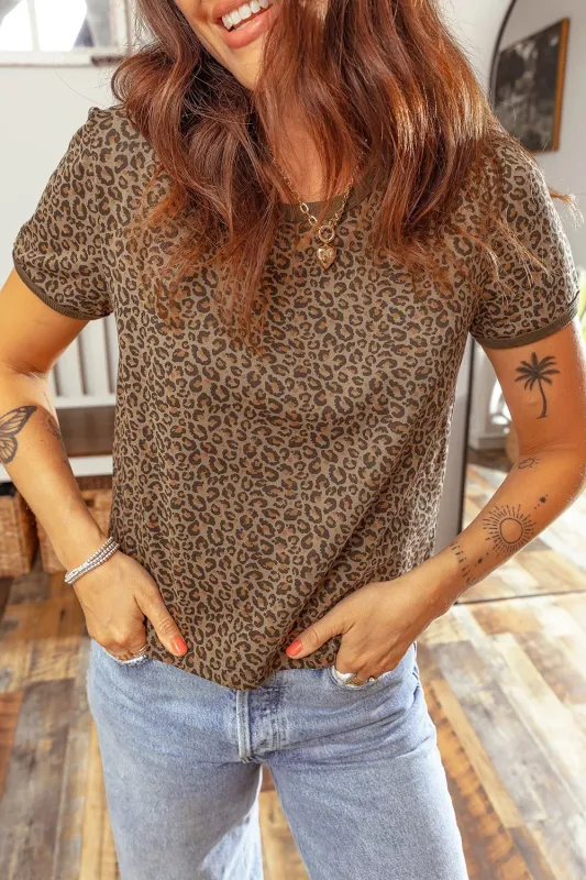 Fierce Leopard Crew Neck T Shirt sold by Charming Charlie