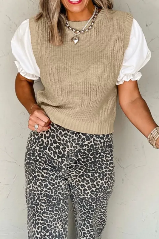 Round Neck Puff Sleeve Sweater sold by Charming Charlie