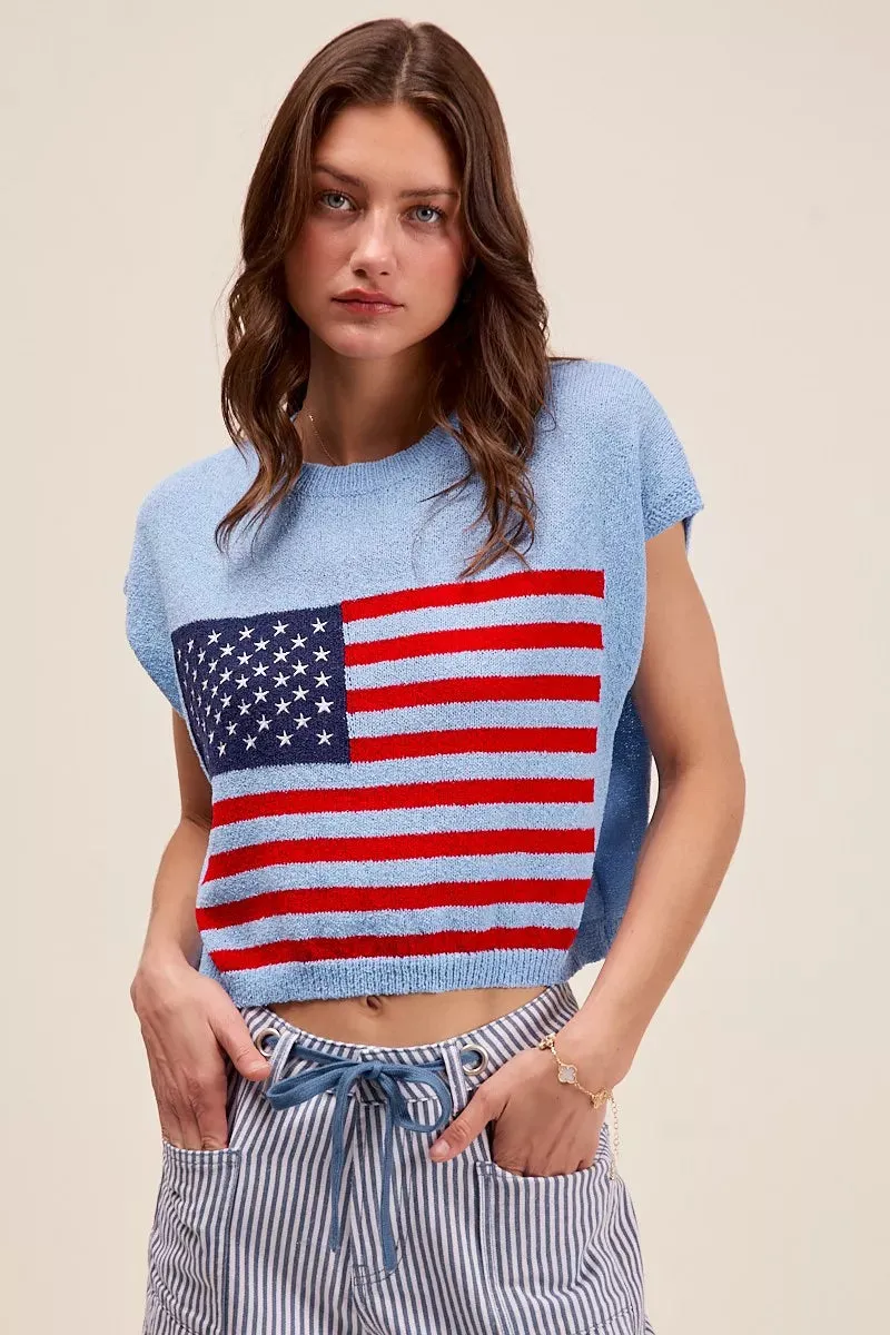 SO ME Fourth Of July American Flag Boxy Fit Sweater Top sold by Charming Charlie product image thumbnail 2