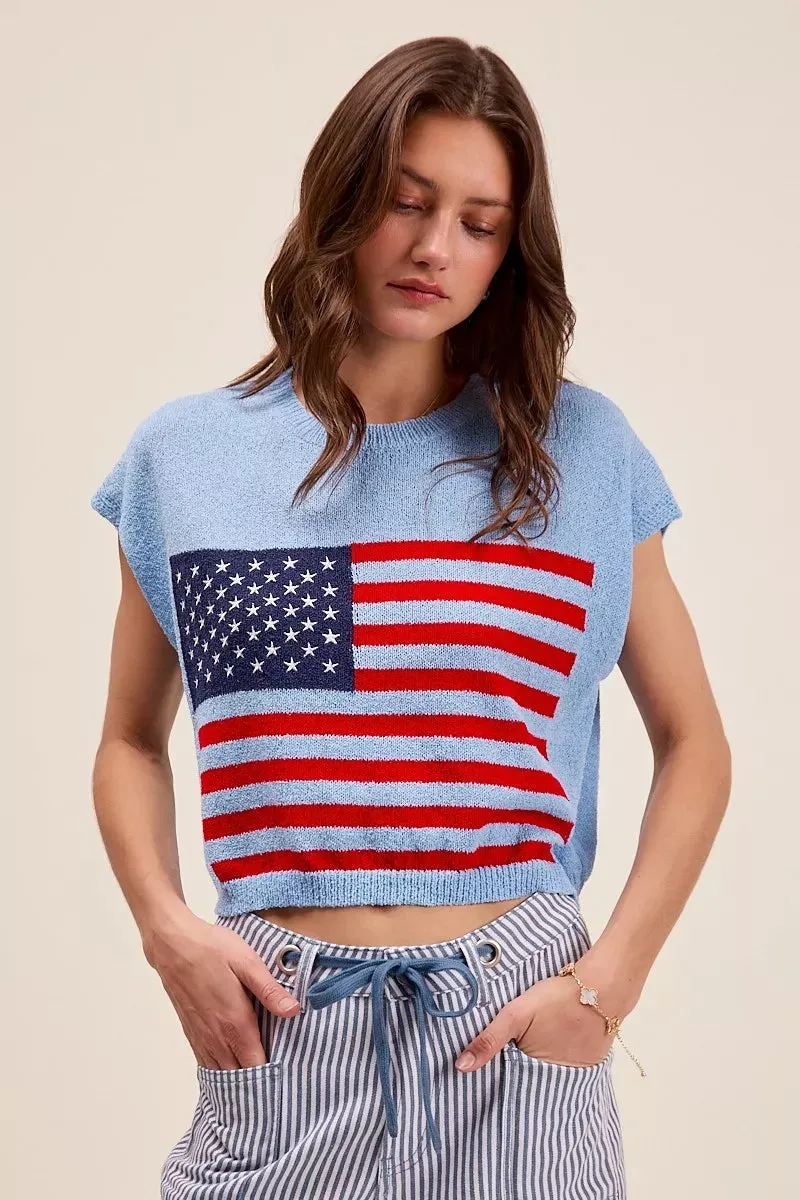 SO ME Fourth Of July American Flag Boxy Fit Sweater Top sold by Charming Charlie product image thumbnail 3