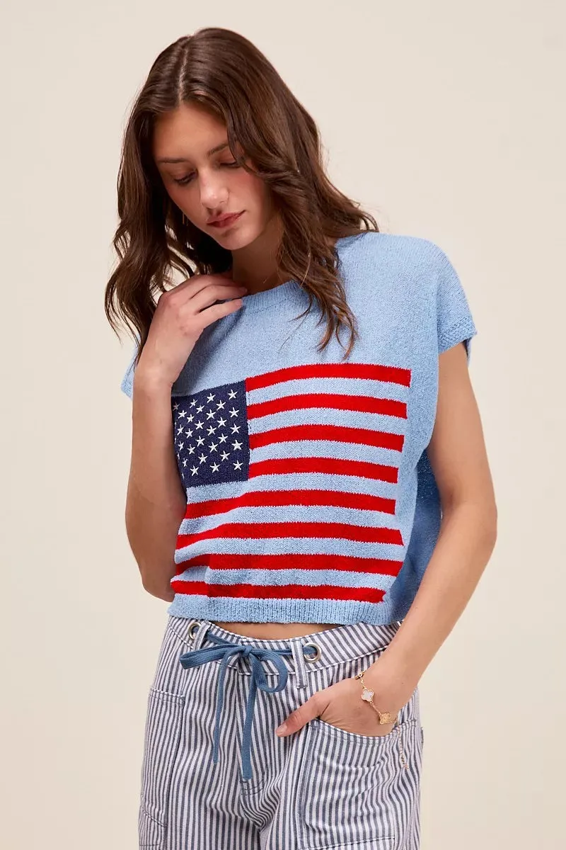 SO ME Fourth Of July American Flag Boxy Fit Sweater Top sold by Charming Charlie product image thumbnail 4