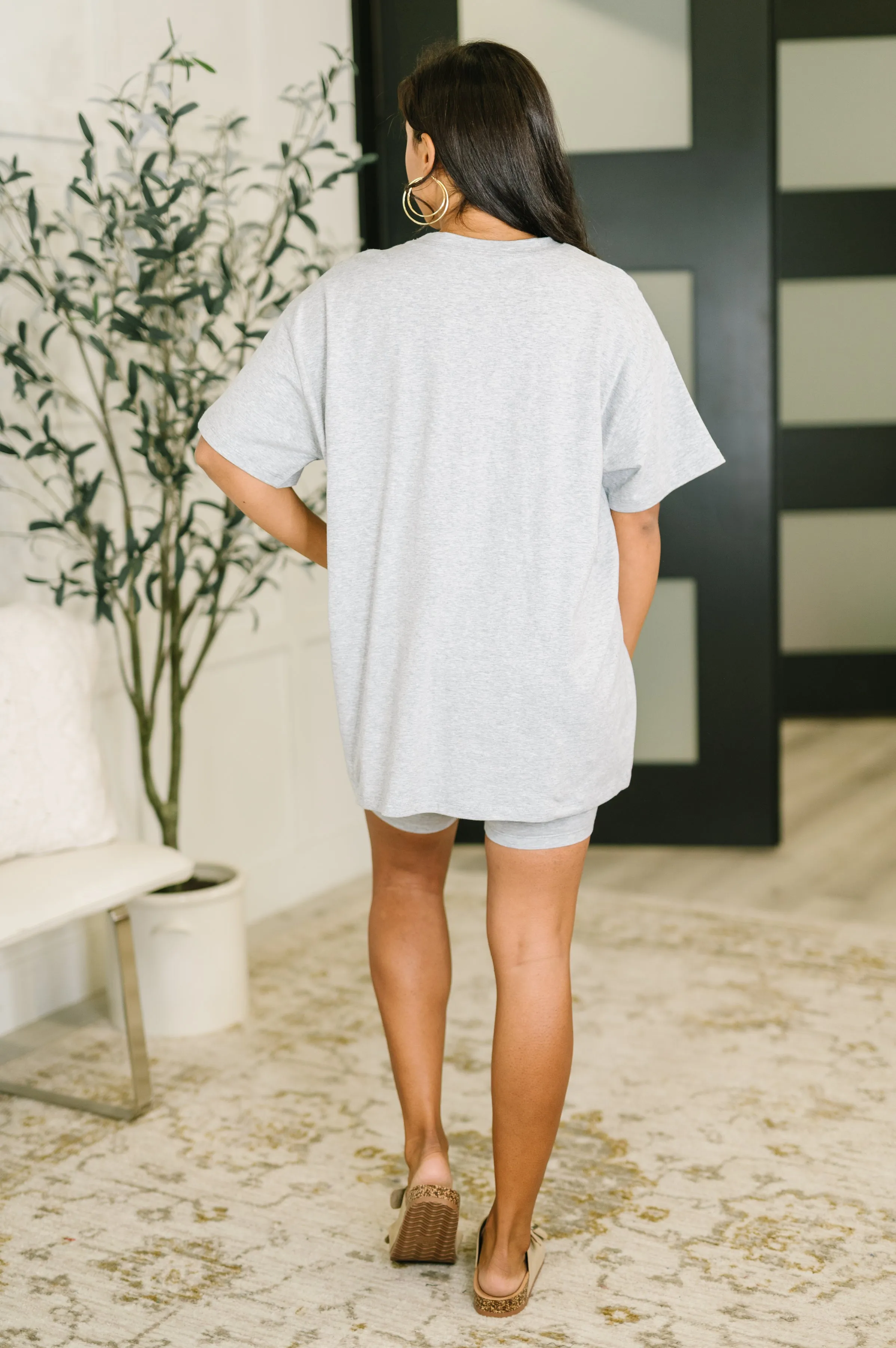 Going Far Top and Biker Short Set in H Grey sold by Charming Charlie product image thumbnail 4