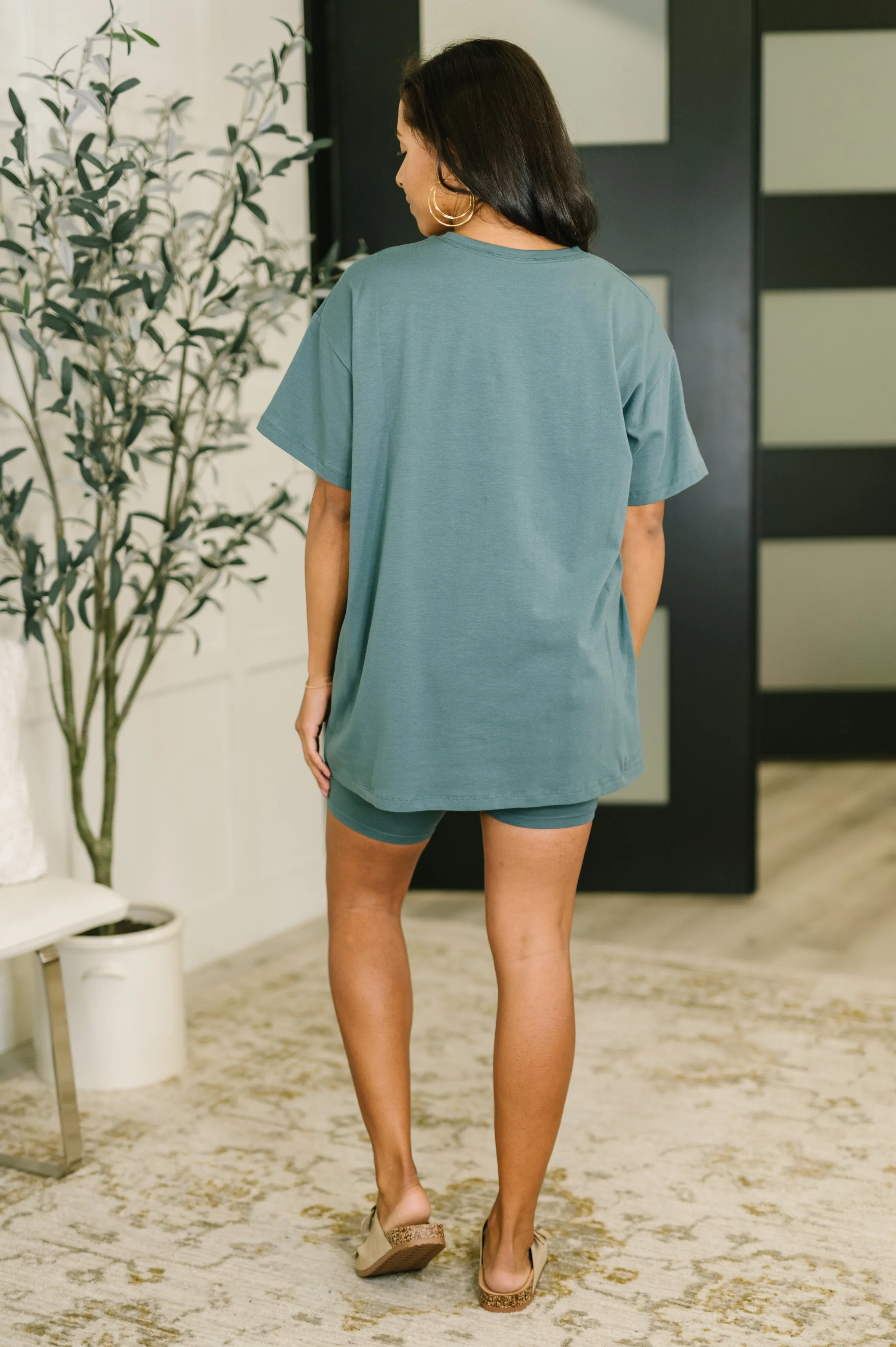 Going Far Top and Biker Short Set in Ash Jade sold by Charming Charlie product image thumbnail 4