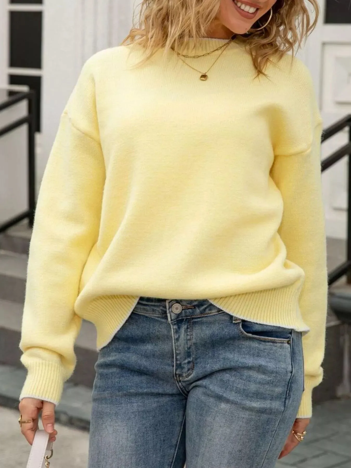 Bow-Back Round Neck Sweater sold by Charming Charlie product image thumbnail 4