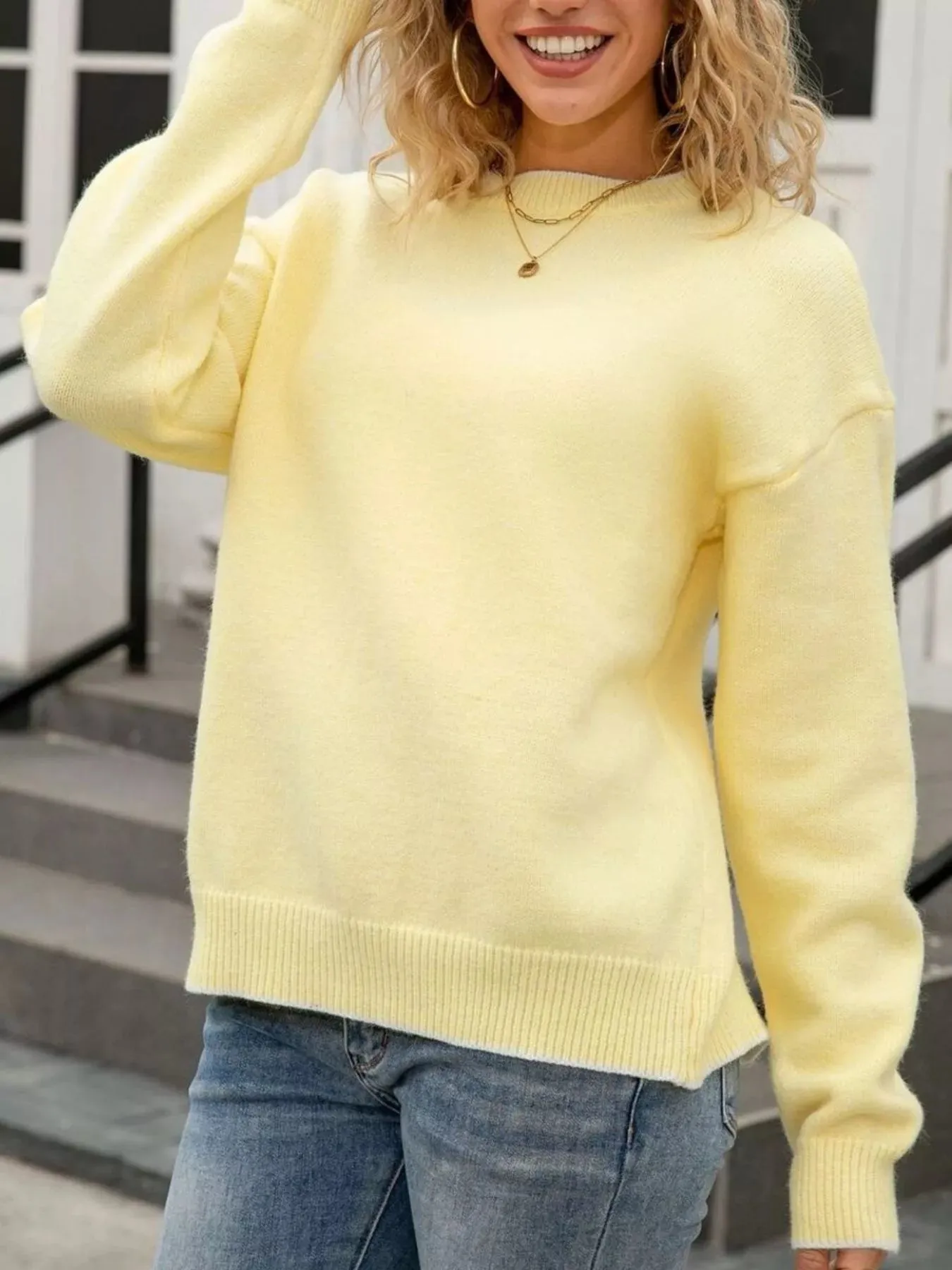 Bow-Back Round Neck Sweater sold by Charming Charlie product image thumbnail 3