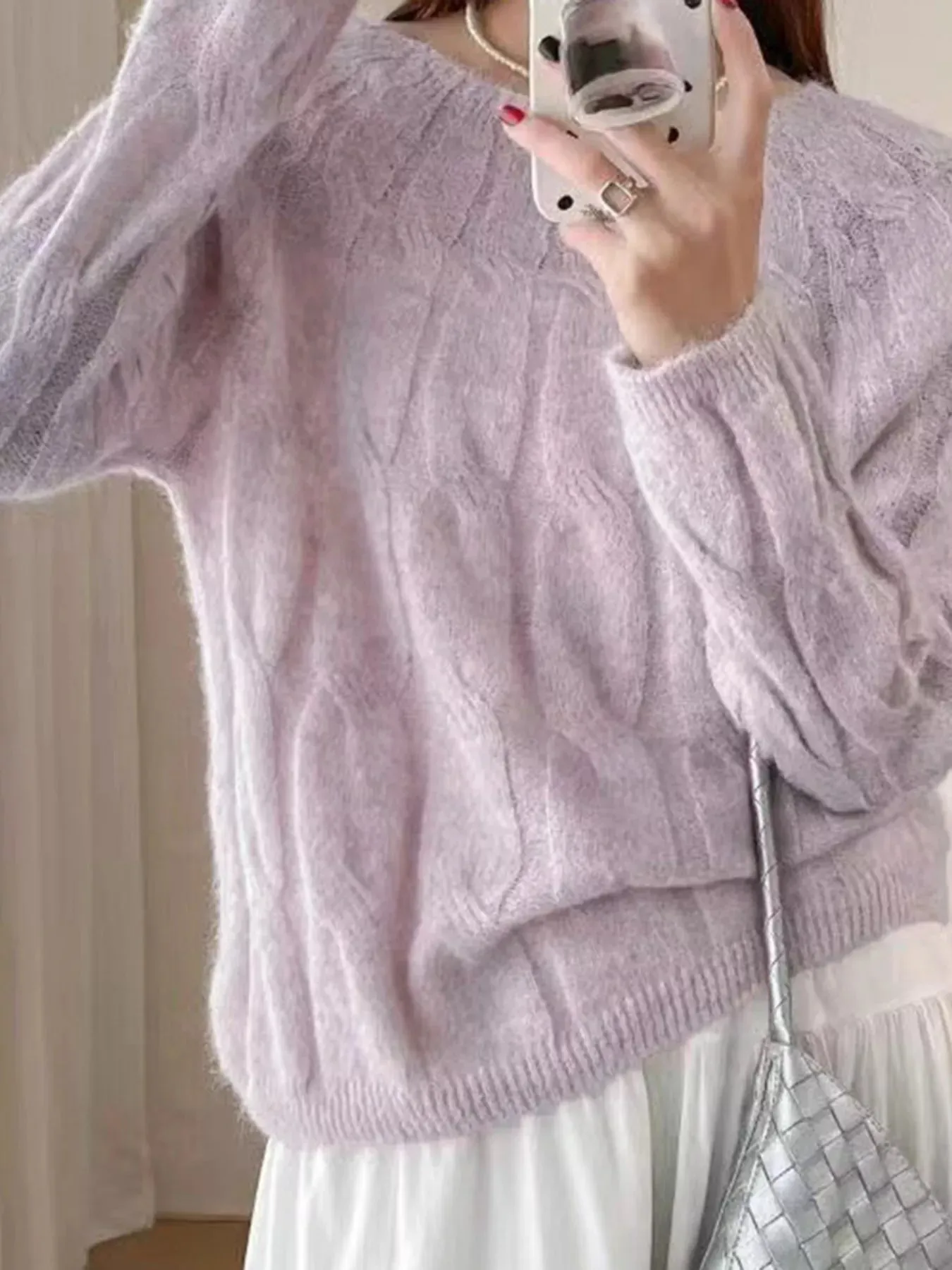 Cable-Knit Round Neck Sweater sold by Charming Charlie