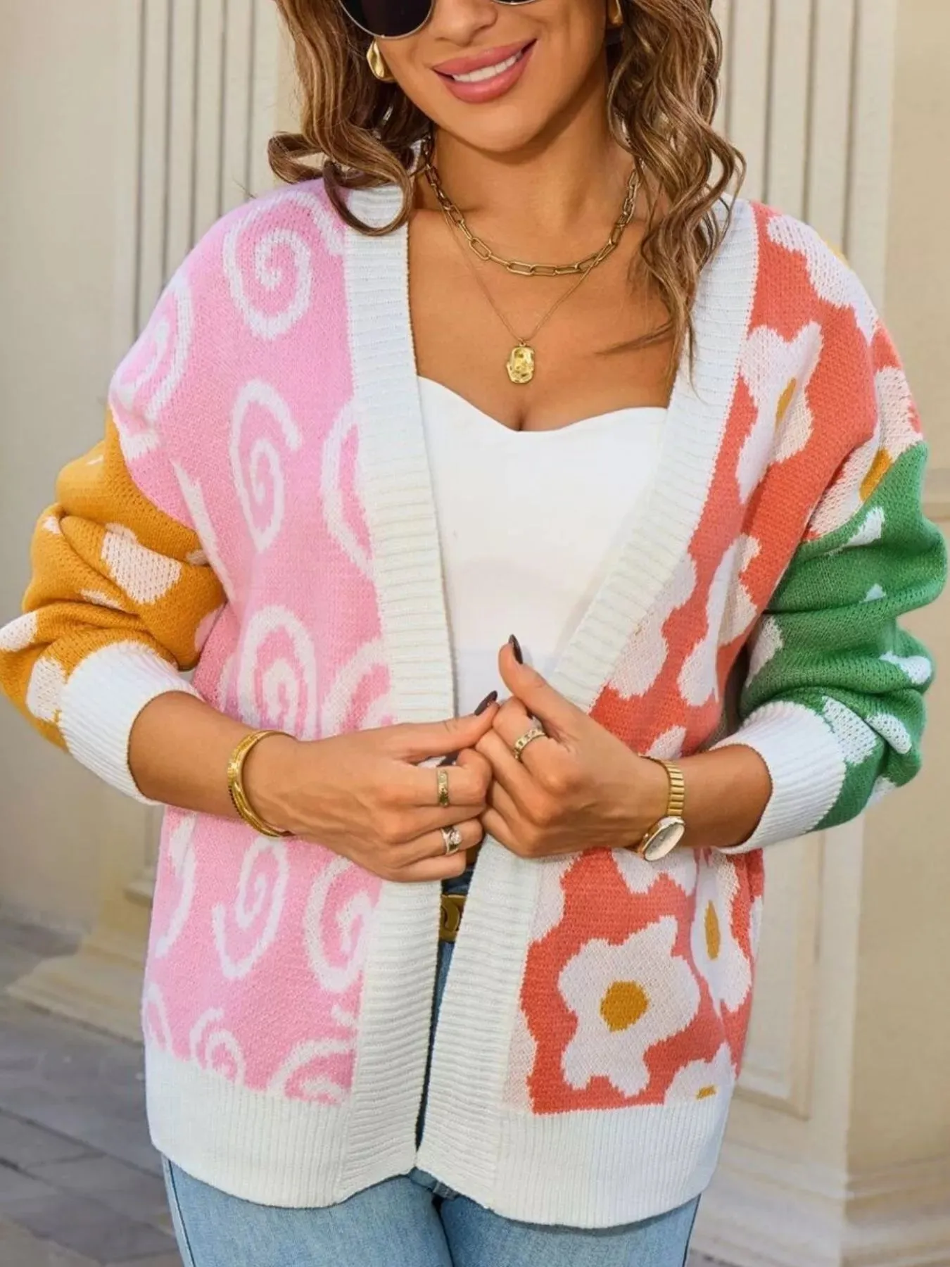 Colorful Open Front Cardigan sold by Charming Charlie