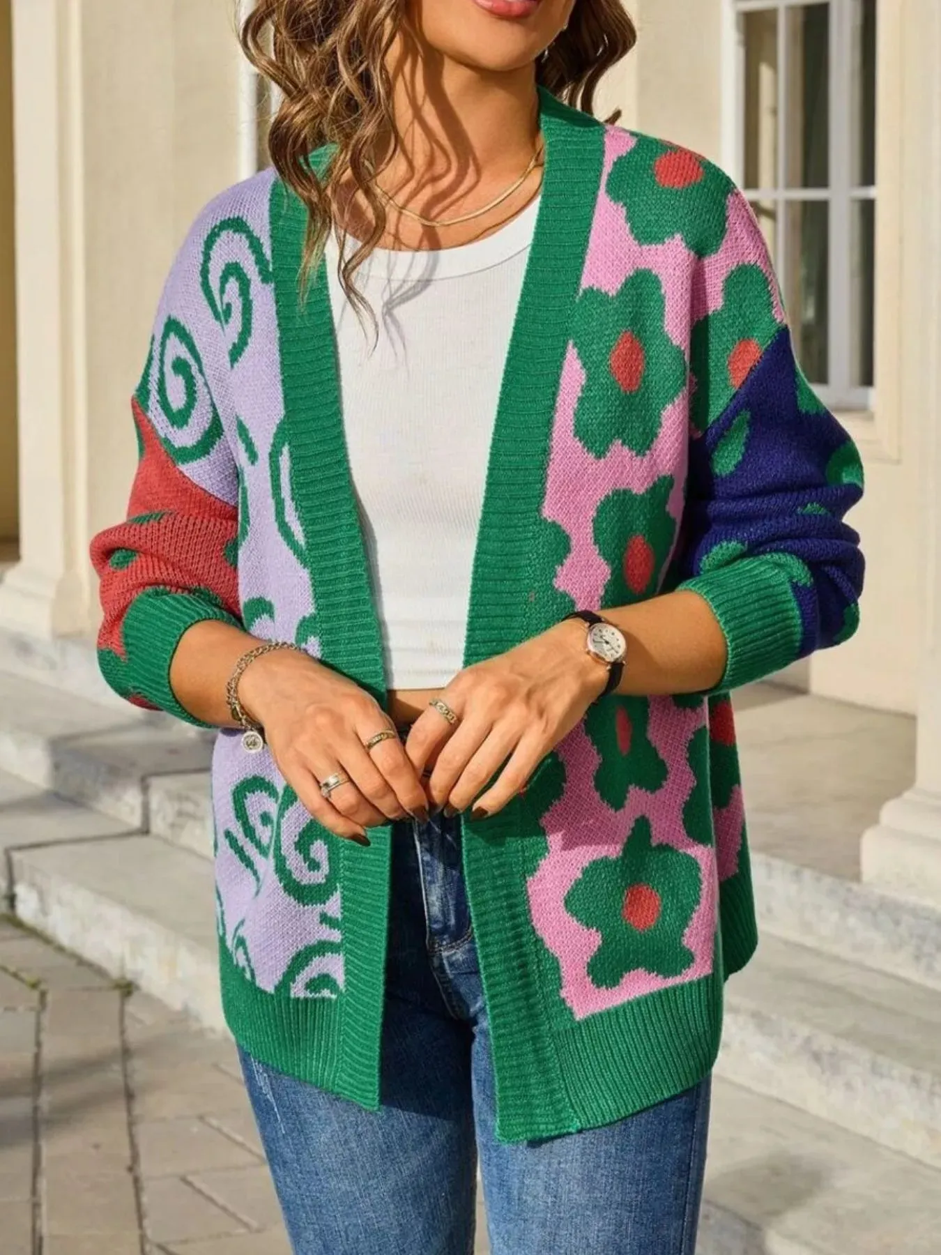 Colorful Open Front Cardigan sold by Charming Charlie product image thumbnail 5