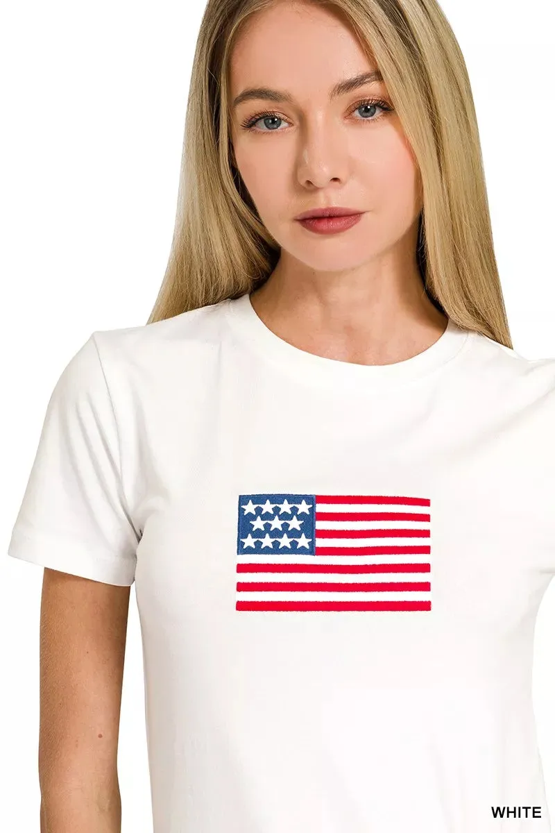 Zenana American Flag Tee sold by Charming Charlie product image thumbnail 5