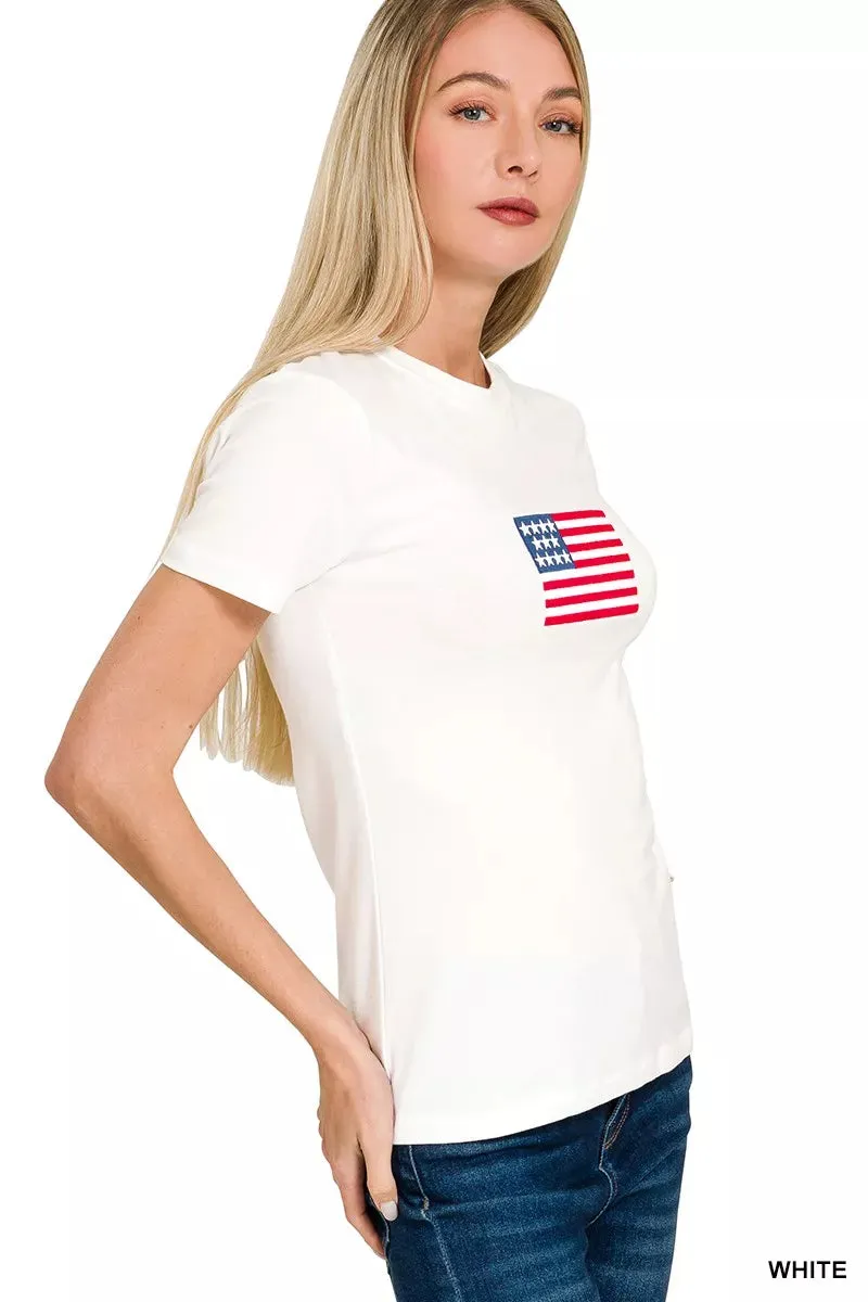 Zenana American Flag Tee sold by Charming Charlie product image thumbnail 2