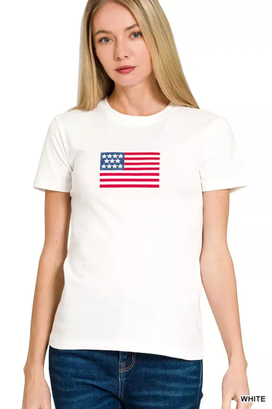 Zenana American Flag Tee made by Charming Charlie