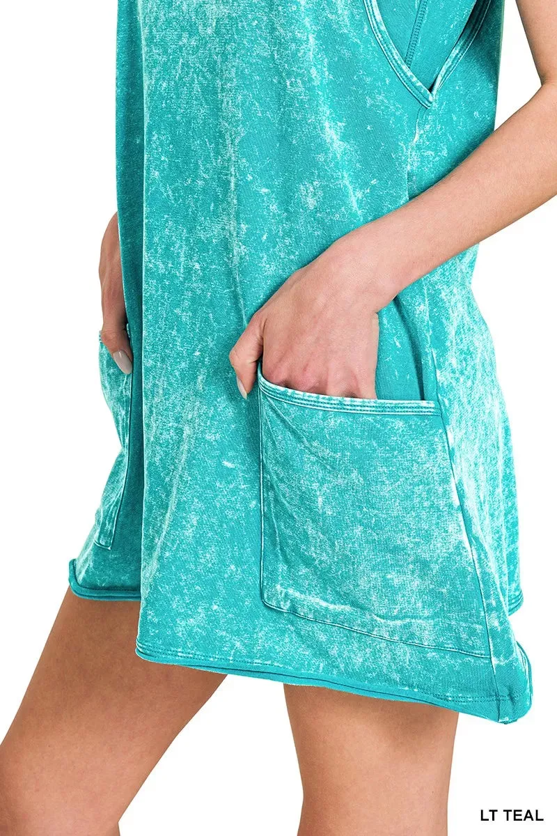 Zenana Acid Washed Mini Dress With Built-in Romper Liner sold by Charming Charlie product image thumbnail 5