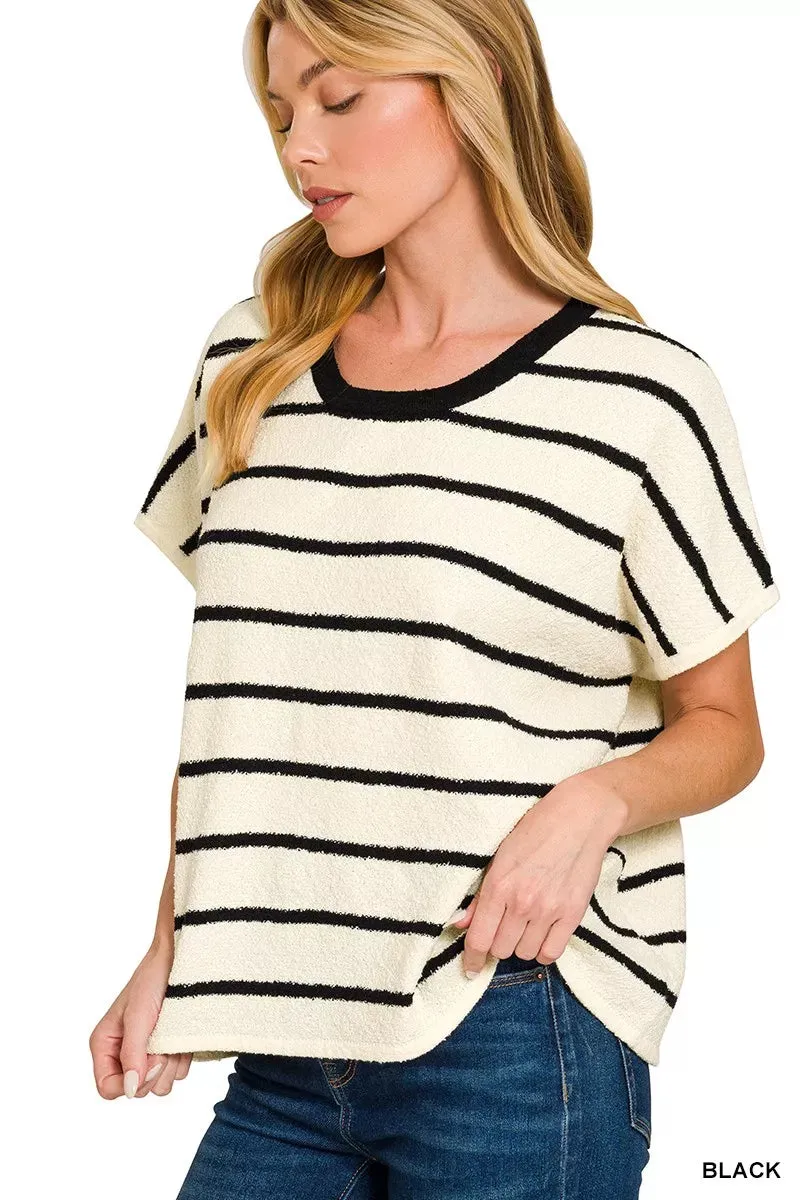 Zenana Striped Oversize Sweater Top sold by Charming Charlie product image thumbnail 2