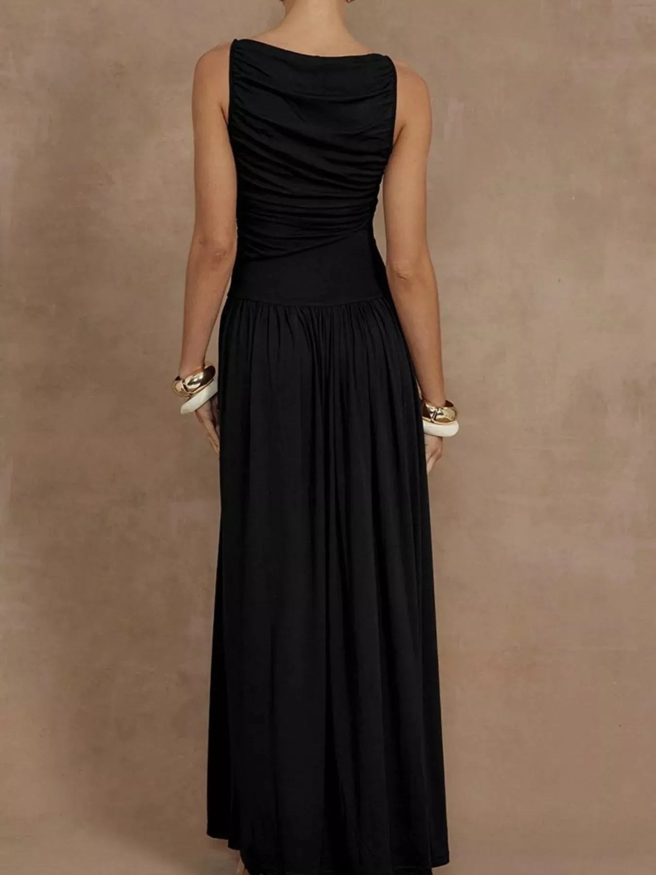 Full Size Ruched Sleeveless Maxi Dress Plus Size sold by Charming Charlie product image thumbnail 4