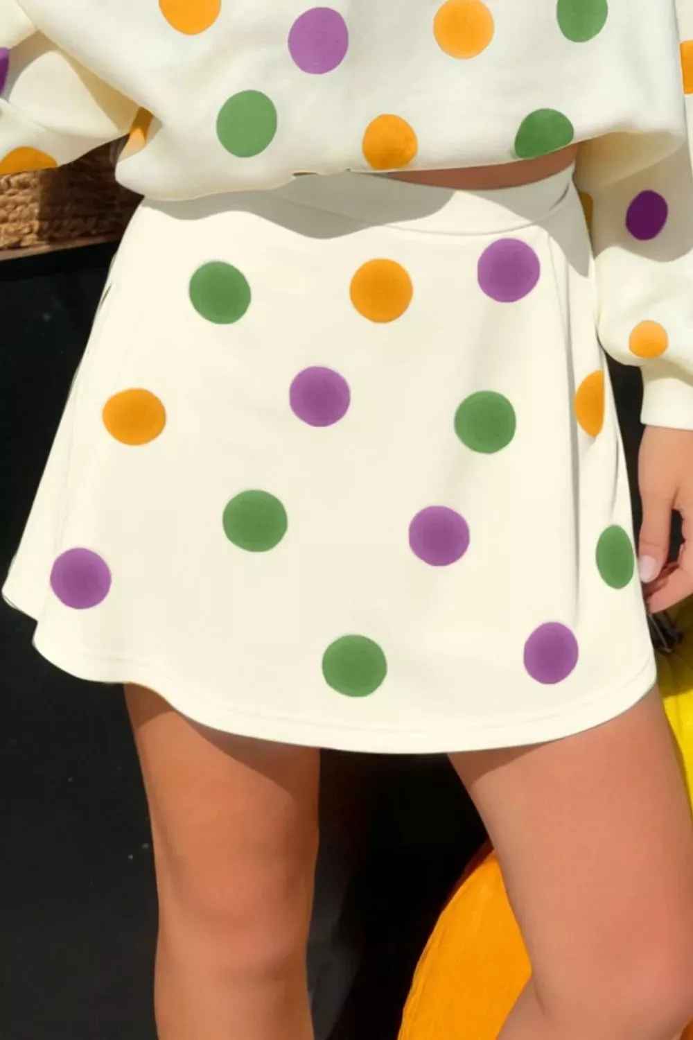 Polka Dot V-Neck Top and Skirt Set sold by Charming Charlie product image thumbnail 2