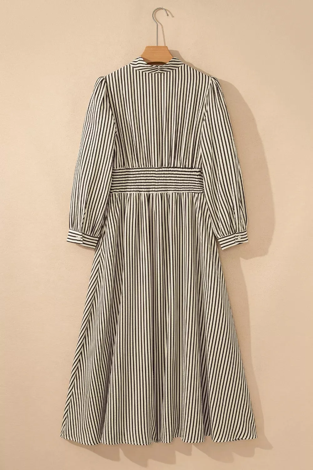 Stripe V Neck Zip Front Cinched High Waist Midi Dress sold by Charming Charlie product image thumbnail 5