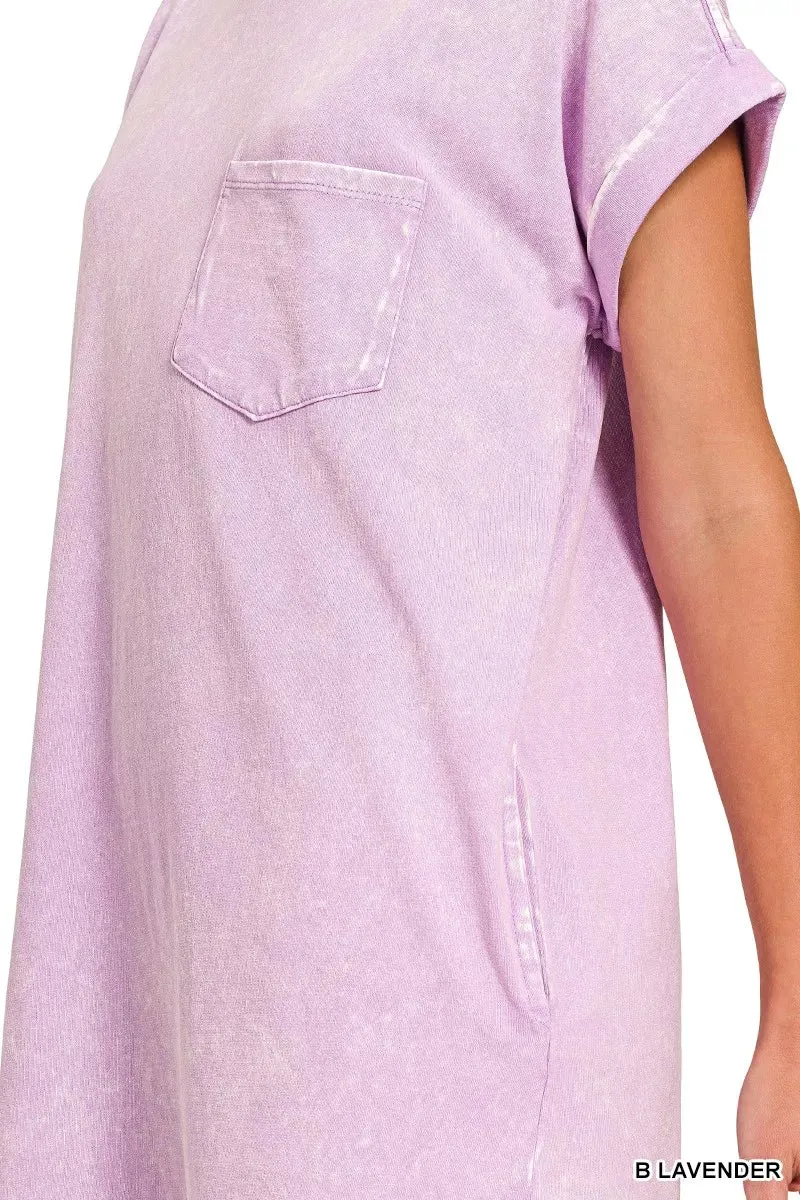 Zenana Premium Cotton Washed T-Shirt Dress sold by Charming Charlie product image thumbnail 5