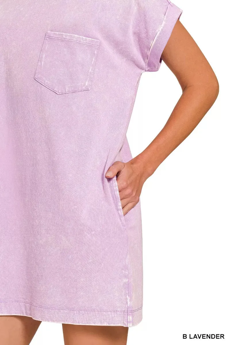 Zenana Premium Cotton Washed T-Shirt Dress sold by Charming Charlie product image thumbnail 4