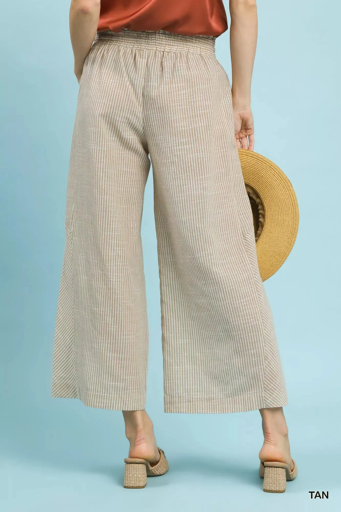Umgee Linen Blend Striped Wide Leg Pants sold by Charming Charlie product image thumbnail 3