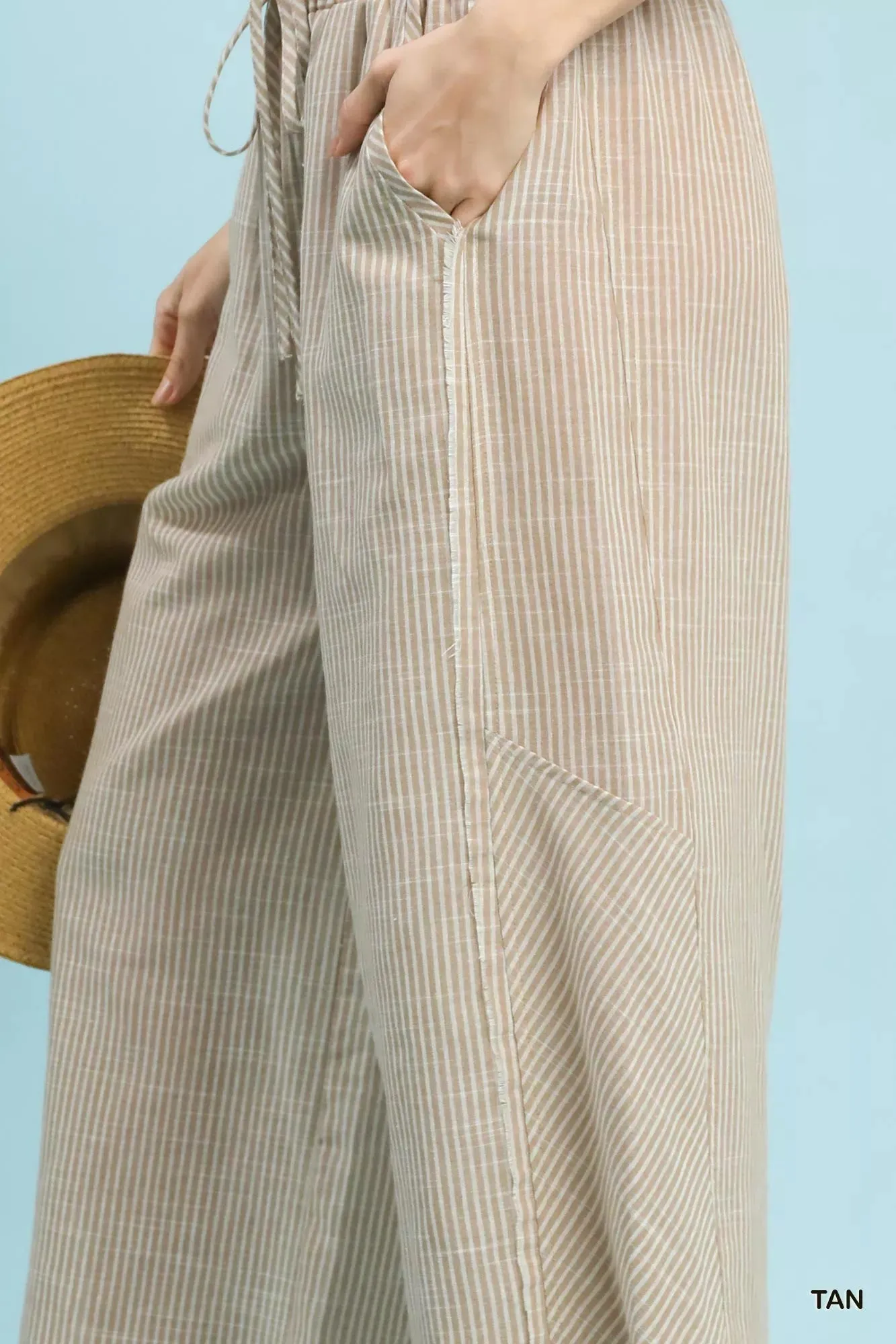 Umgee Linen Blend Striped Wide Leg Pants sold by Charming Charlie product image thumbnail 4