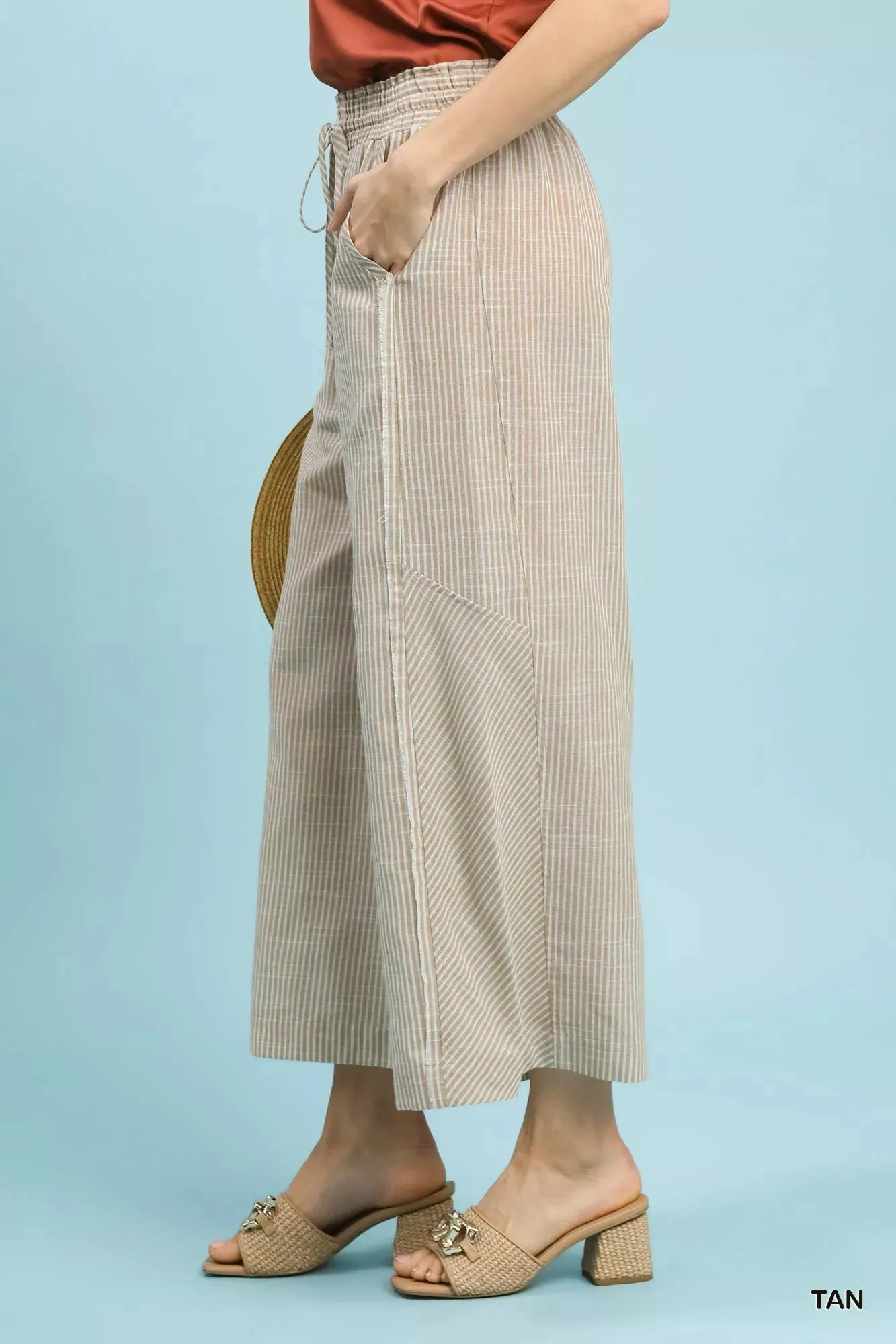 Umgee Linen Blend Striped Wide Leg Pants sold by Charming Charlie product image thumbnail 2