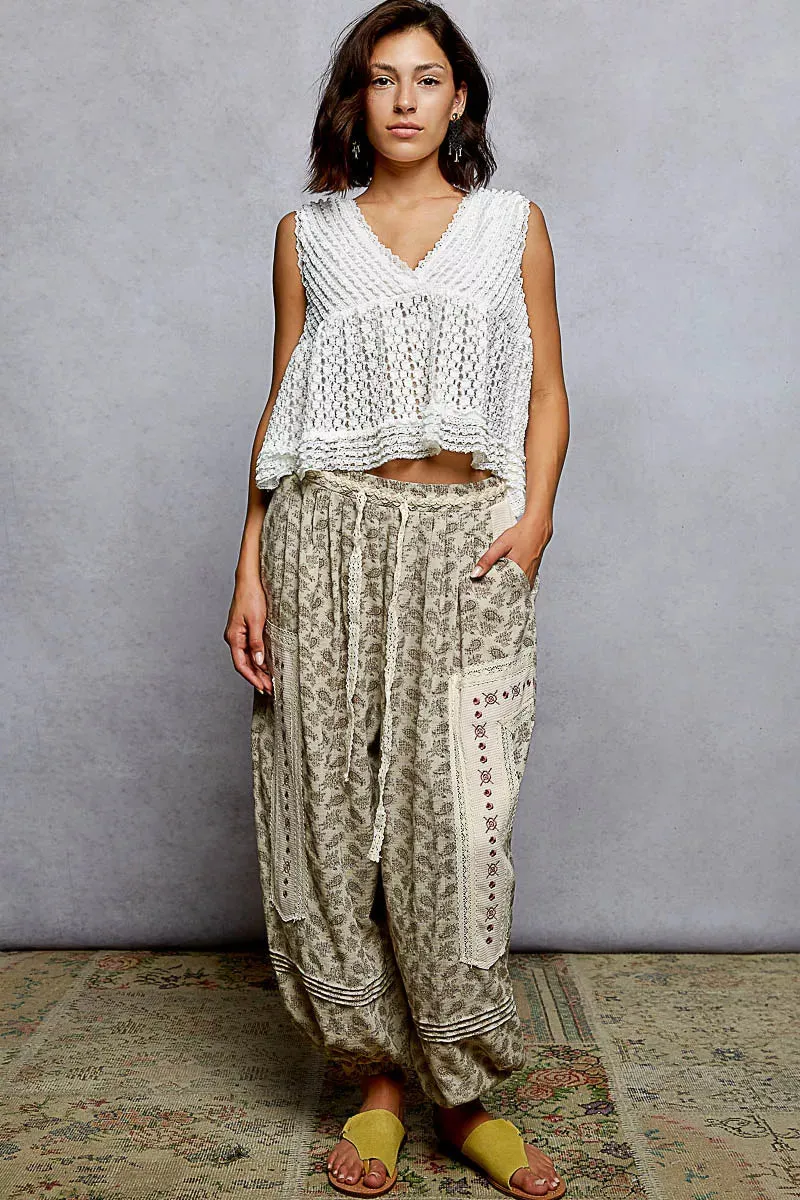 POL Textured Lace Cropped Tank with Trim Detail sold by Charming Charlie product image thumbnail 5