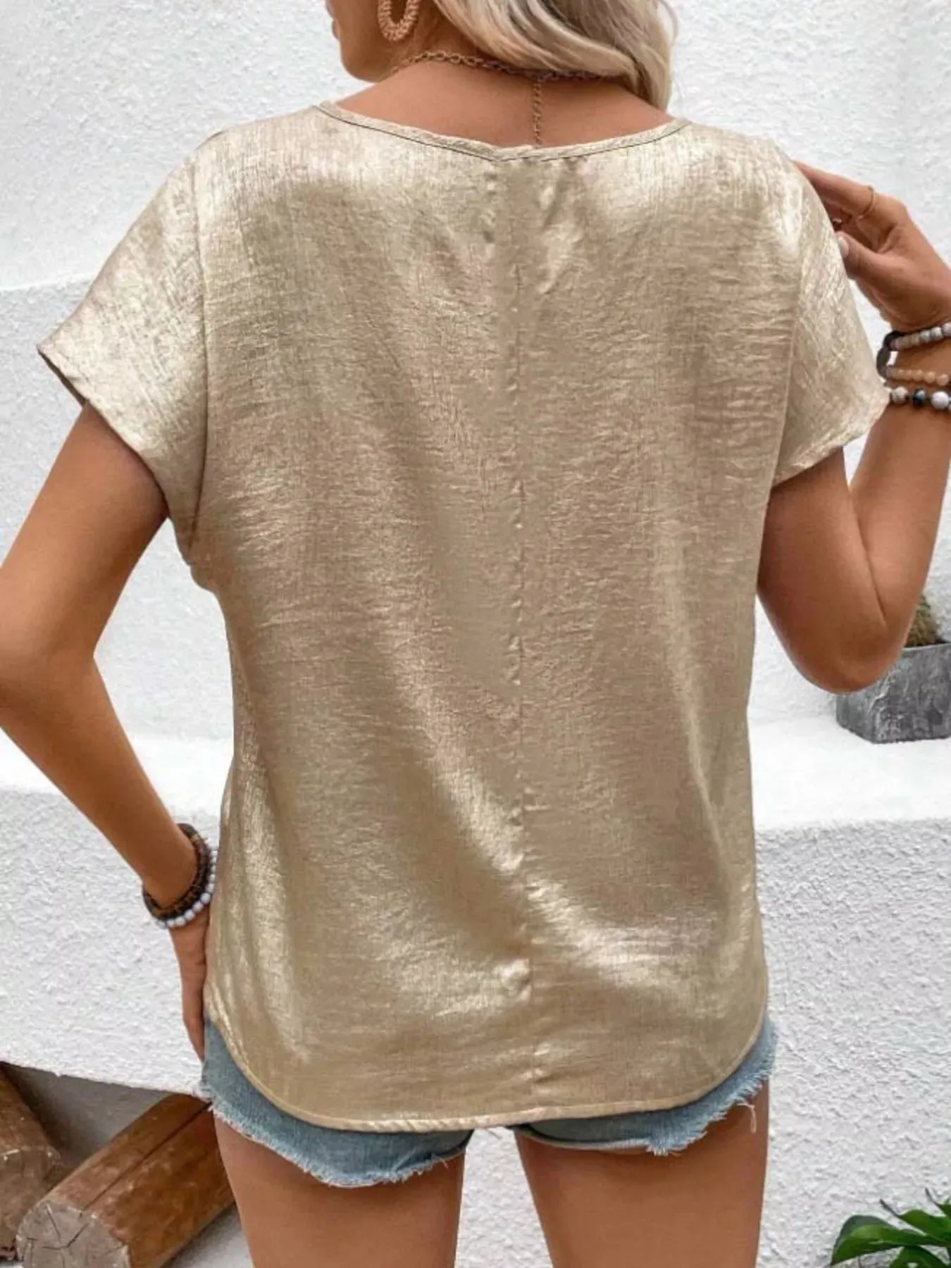 Round Neck Relaxed Fit T-Shirt sold by Charming Charlie product image thumbnail 3