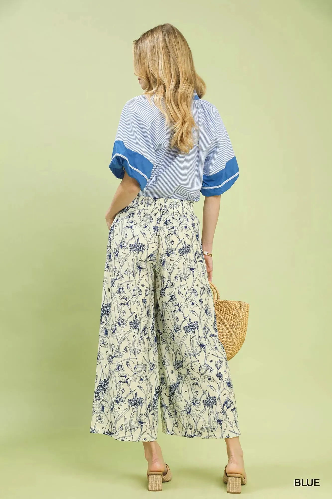 Umgee Two Tone Floral Print Pants sold by Charming Charlie product image thumbnail 3