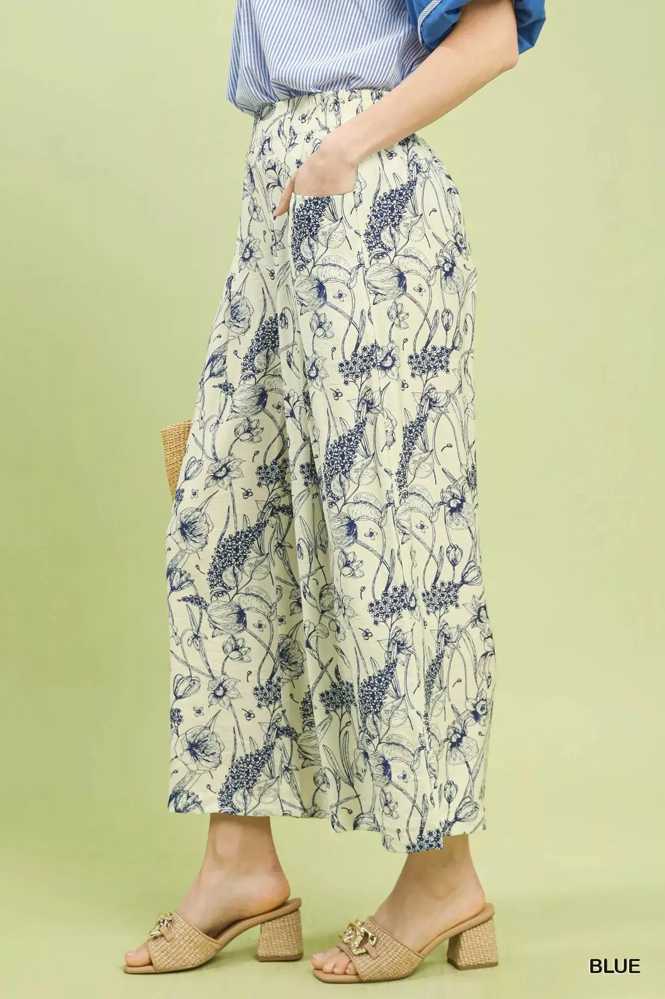 Umgee Two Tone Floral Print Pants sold by Charming Charlie product image thumbnail 2