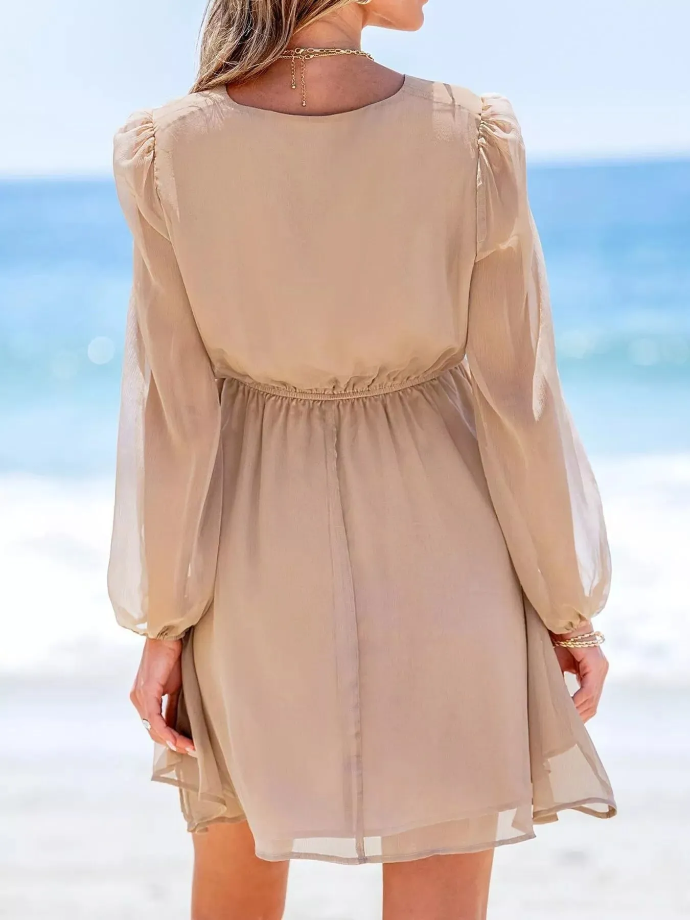 Surplice Long Sleeve Mini Dress sold by Charming Charlie product image thumbnail 4