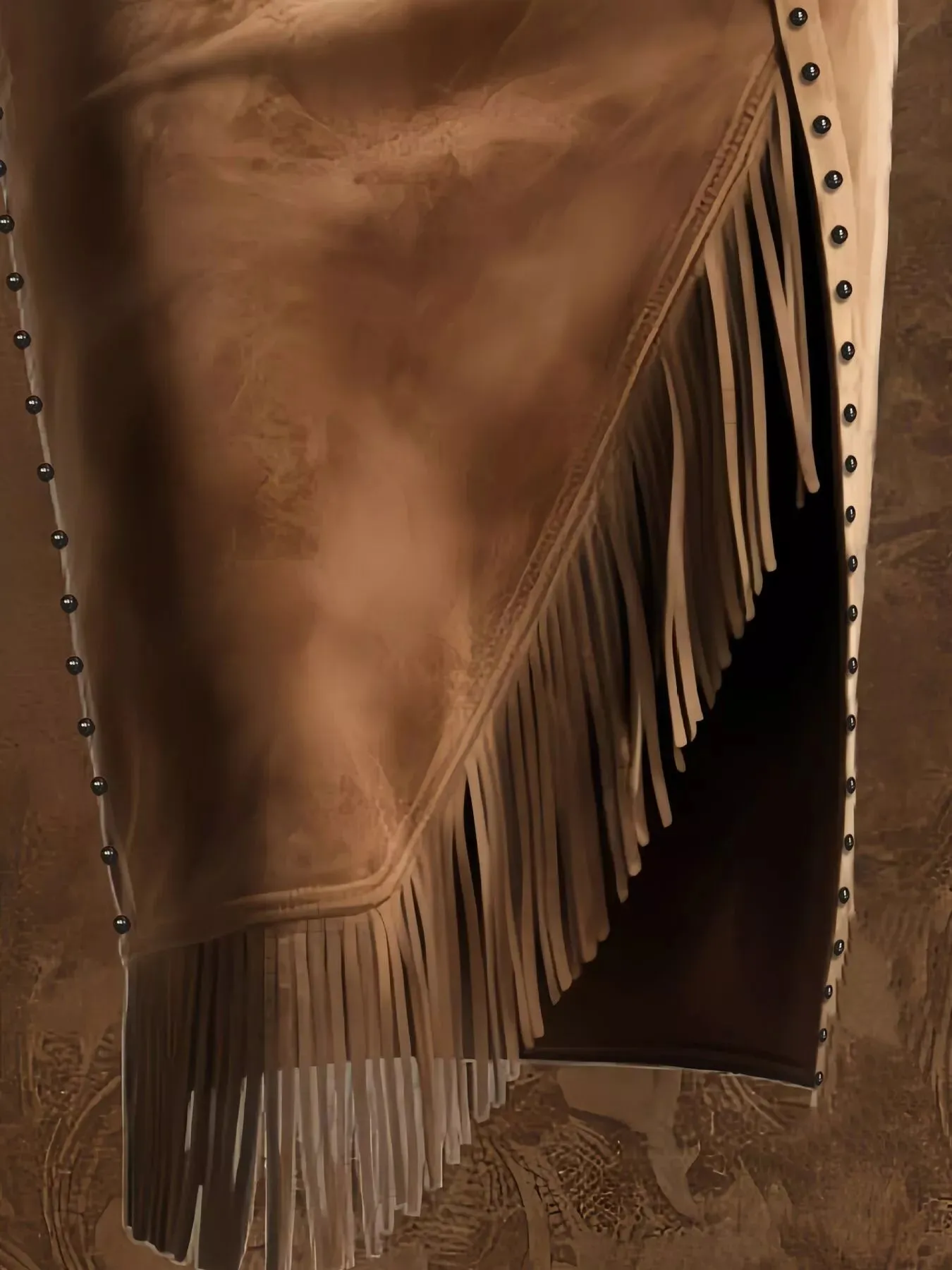 Studded Suede Fringe Midi Skirt sold by Charming Charlie product image thumbnail 4