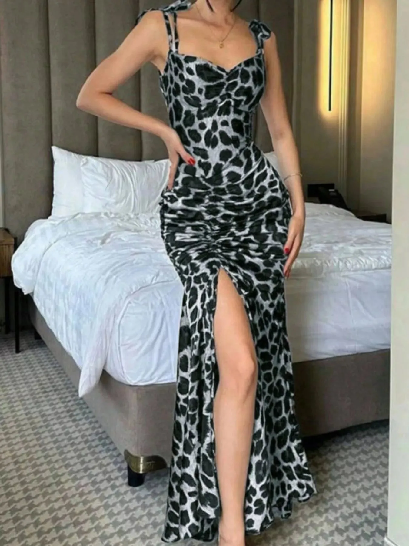 Ruched Slit Sweetheart Neck Cami Dress sold by Charming Charlie product image thumbnail 2