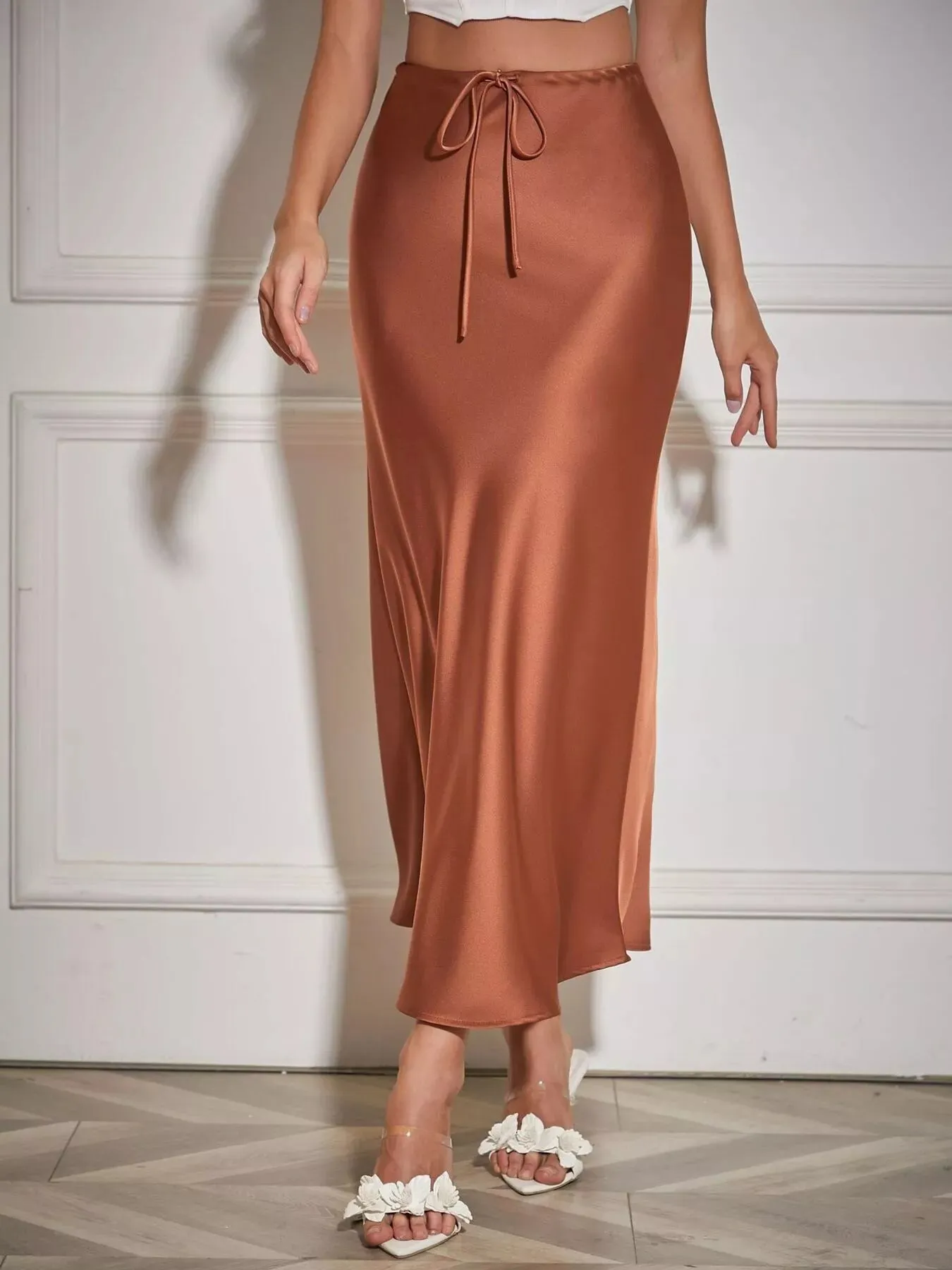 Satin Midi Skirt sold by Charming Charlie product image thumbnail 2