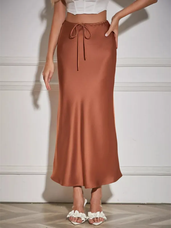 Satin Midi Skirt sold by Charming Charlie