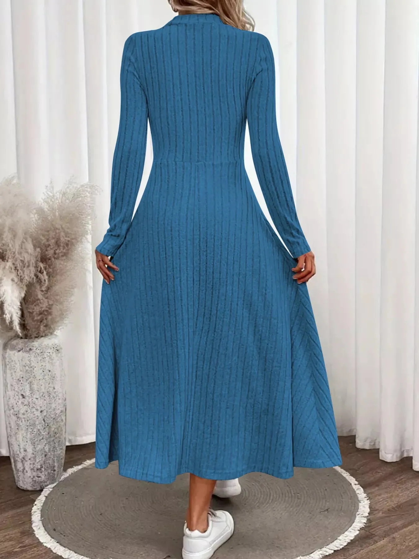 Ribbed Knit Long Sleeve Midi Dress sold by Charming Charlie product image thumbnail 3