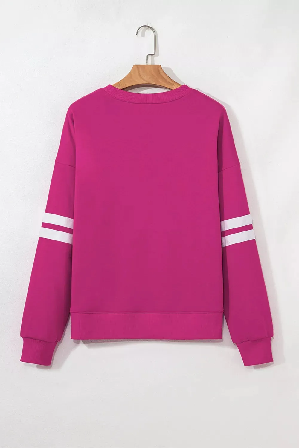 Oversized Varsity Drop Shoulder Sequined XOXO Valentine Sweatshirt sold by Charming Charlie product image thumbnail 3