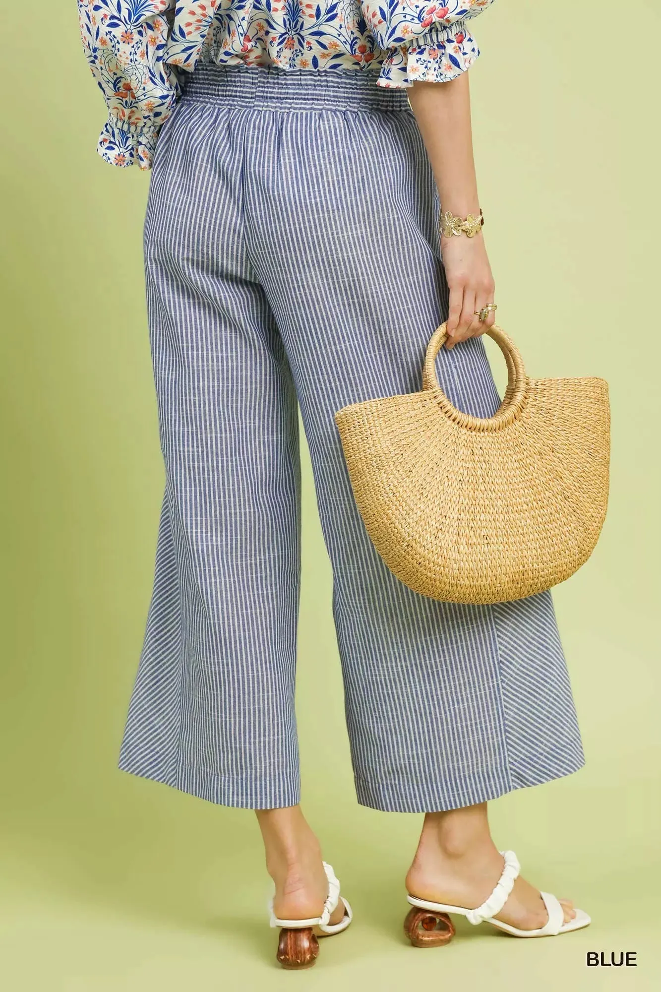 Umgee Linen Blend Striped Wide Leg Pants sold by Charming Charlie product image thumbnail 4