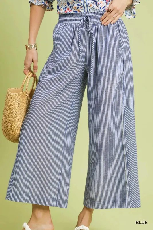 Umgee Linen Blend Striped Wide Leg Pants sold by Charming Charlie