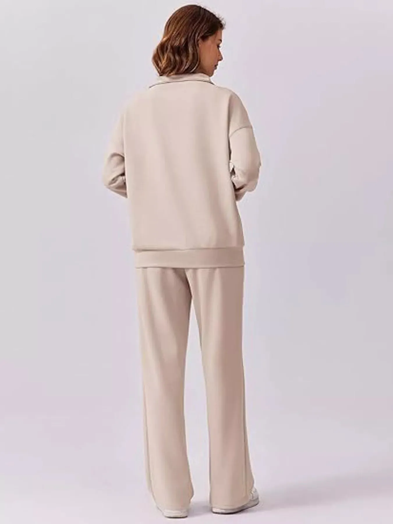 Relaxed Fit Quarter-Zip Top and Pants Set sold by Charming Charlie product image thumbnail 2