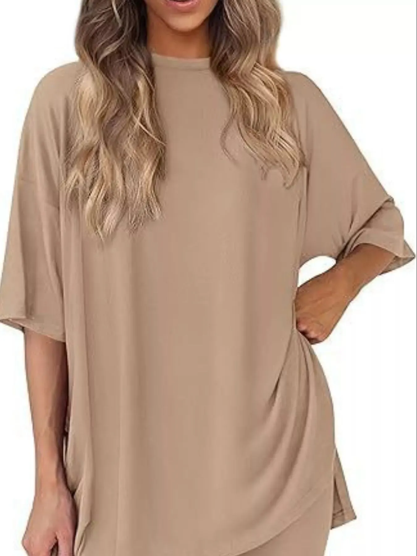 Full Size Half Sleeve T-Shirt and Shorts Set Plus Size sold by Charming Charlie product image thumbnail 5