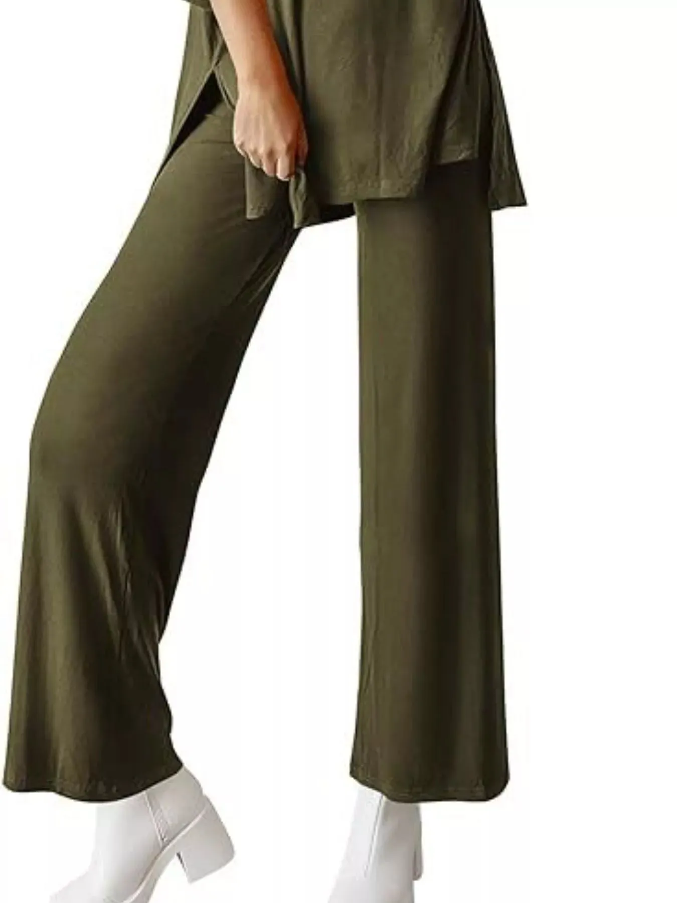 Relaxed Fit Round Neck Top and Pants Two-Piece Set sold by Charming Charlie product image thumbnail 3