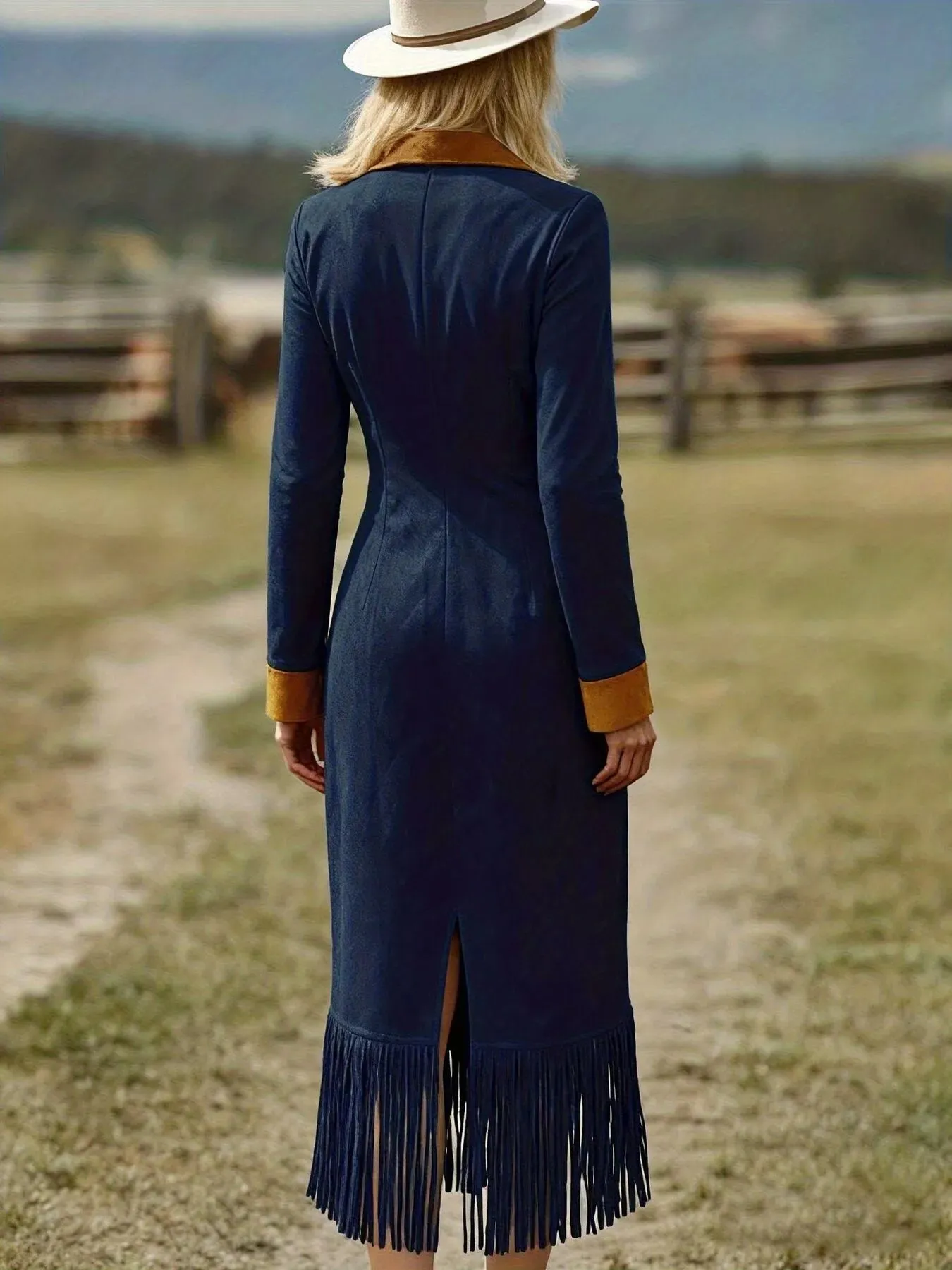 Fringe Hem Zipper Front Bodycon Dress sold by Charming Charlie product image thumbnail 4