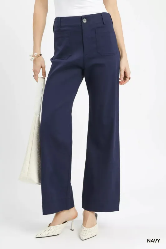 Umgee Button Stretched Pants made by Trendsi